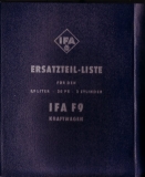 IFA F 9 Ersatzteilliste 1954
