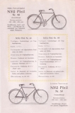 NSU Pfeil bicycle brochure 1926