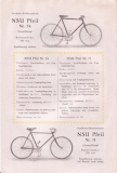 NSU Pfeil Fahrrad Prospekt 1926