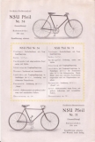 NSU Pfeil bicycle brochure 1926