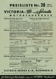 Victoria Fahrrad Preisliste 3.1938