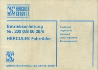 Hercules Fahrrad Bedienungsanleitung 1980er Jahre