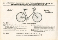 Baltia Fahrrad Programm ca. 1927