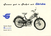Göricke Moped Saxonette Modell 301 FL Prospekt 9.1961