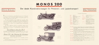 Monos 200 cm Threewheeler brochure 1920s