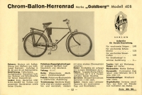 Goldberg Drachenfels Fahrrad Programm 1934