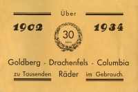 Goldberg Drachenfels bicycle program 1934