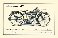 Leopard Motorrad Prospekt 1920er Jahre