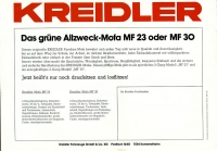 Kreidler Mofa MF 23 / 30 Prospekt 3.1982