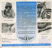 Preview: Zündapp DB 201 Prospekt ca. 1951