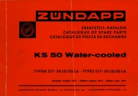 Zündapp KS 50 watercooled Ersatzteilliste 8.1973