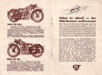 NSU Motorrad Programm 1937