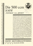 RMW 500 ccm Touren und Sport Prospekt ca. 1927