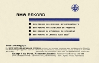 RMW Rekord 200 ccm brochure 1933