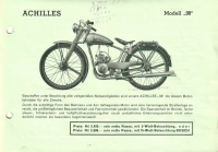 Achilles Motorfahrräder brochure ca.1939