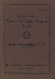Mercedes-Benz M 68 Motor Ersatzteilliste 1935