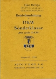 DKW Sonderklasse owner`s manuel 1938