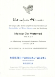 Meister Motorfahrrad M 47 S und 48 S Prospekt ca. 1949