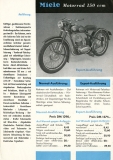 Miele 100 und 150 ccm Motorrad Prospekt 3.1954