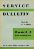 Service Bulletin Fiat und Peugeot 1930er Jahre Nr. 9/10 1937