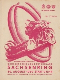Programm Int. Sachsenringrennen 30.8.1959