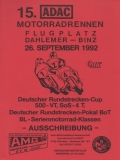 Programm + Ausschreibung Dahlemer-Binz 1992