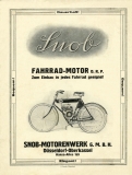 Snob 1,54 PS Fahrrad-Motor Prospekt 1922