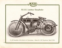 NSU Motorrad Programm 1913
