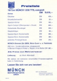 Münch Preisliste 16.8.1972