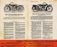 NSU motorcycle program 1925