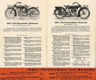 NSU motorcycle program 1926