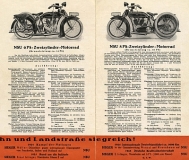 NSU motorcycle program 1926