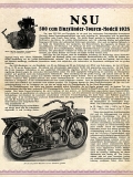 NSU 500 ccm Single Cylinder Tourenmodell brochure 1928