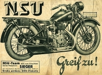 NSU motorcycle program 1930