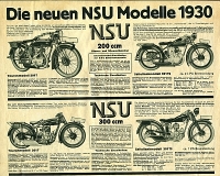 Preview: NSU Motorrad Programm 1930 Preview: NSU Motorrad Programm 1930