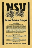 NSU Kleinplakat Großer Preis von Europa 1928