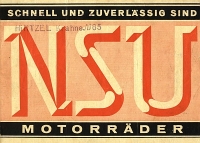 NSU motorcycle program 1931