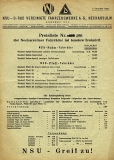 NSU Sulm / Pfeil bicycle pricelist 10.1932