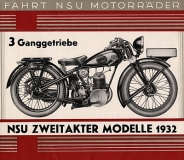 NSU motorcycle program 1932