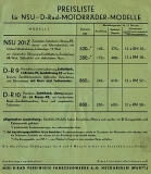 Unsere Preise NSU-D Serie B 11.2.1933