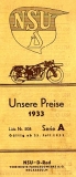 Unsere Preise NSU-D Serie A 23.7.1933