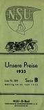 Unsere Preise NSU-D Serie B 23.7.1933