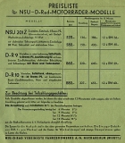 Preview: Unsere Preise NSU-D Serie B 23.7.1933 Preview: Unsere Preise NSU-D Serie B 23.7.1933