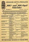 Preview: NSU Preisliste Fahrrad 1936 Preview: NSU Preisliste Fahrrad 1936