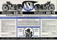 Preview: NSU 501 TS und 601 TS Prospekt 1936 Preview: NSU 501 TS und 601 TS Prospekt 1936