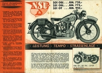 Preview: NSU 201 OSL, 251 OSL und 351 OT Prospekt 1937 Preview: NSU 201 OSL, 251 OSL und 351 OT Prospekt 1937