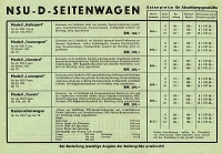 Preview: NSU Preisliste Seitenwagen  1.1.1938 Preview: NSU Preisliste Seitenwagen  1.1.1938