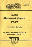 Preview: Unsere Preise NSU Serie A 1.1.1939 Preview: Unsere Preise NSU Serie A 1.1.1939