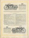 NSU motorcycle program 1923