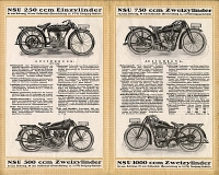 NSU motorcycle program 1927